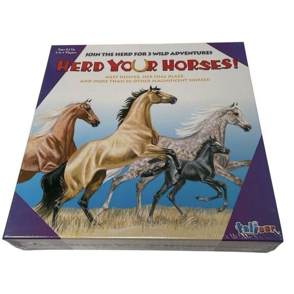 Herd Your Horses Board Game 3 Wild Adventures Aristoplay Sealed NEW - Picture 1 of 4